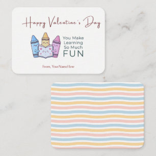 Learning Is Fun Teacher Valentine Card