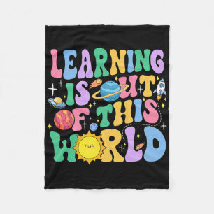 Learning Is Out Of This World Solar System Science Fleece Blanket