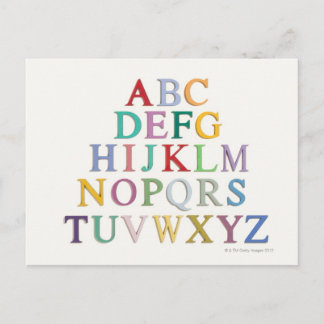learning, letters, alphabet postcard