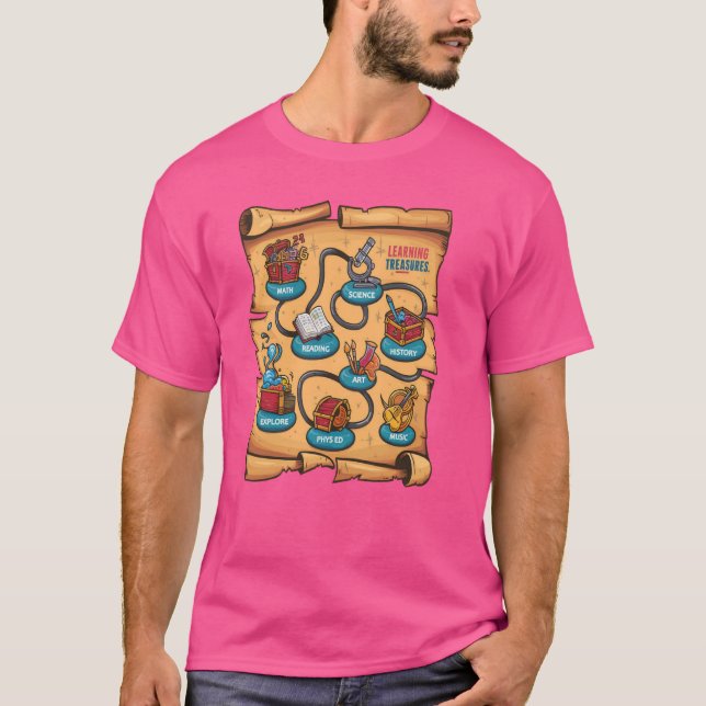 Learning Map Design Back to School Kids and Teache T-Shirt (Front)