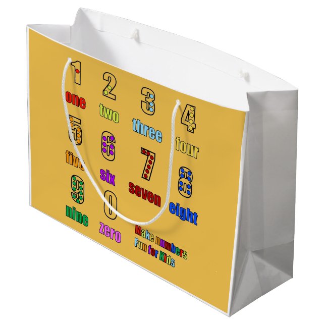 LEARNING NUMBERS FUNTIME LARGE GIFT BAG (Back Angled)