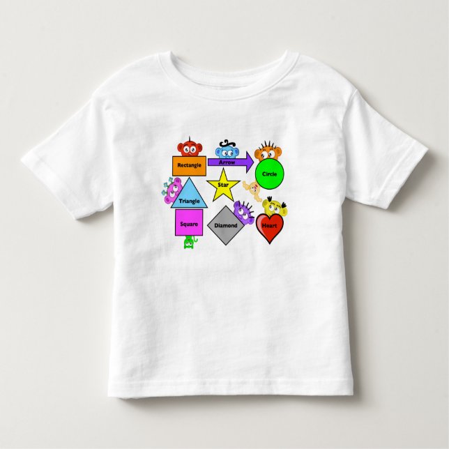 Learning Shirt: Shapes with The Peek-A-Boo Crew Toddler T-Shirt (Front)