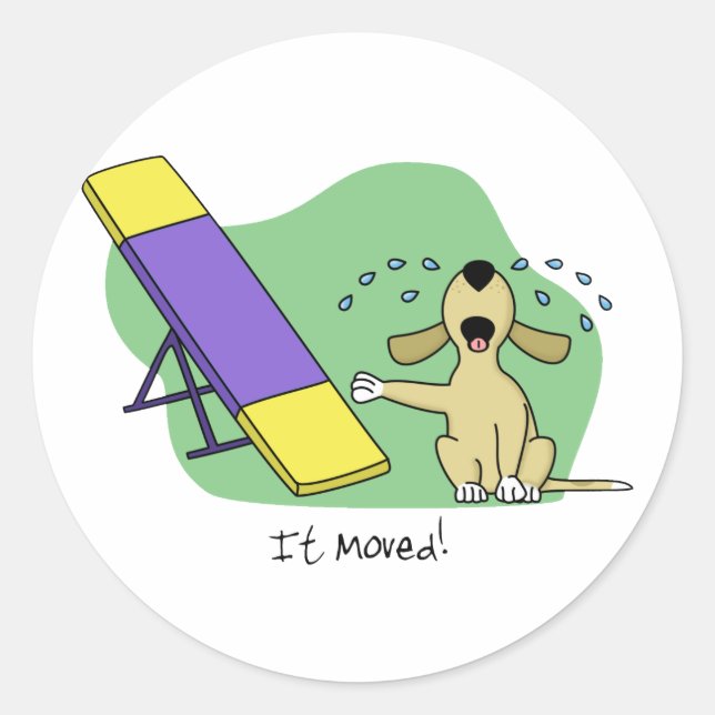 Learning the Teeter Agility Classic Round Sticker (Front)
