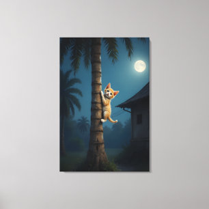 Learning to Climb – Cute Cat Moment Canvas Print