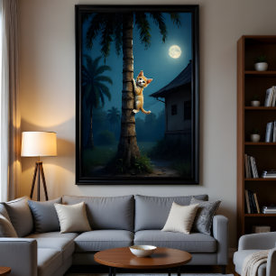 Learning to Climb – Cute Cat Moment Poster