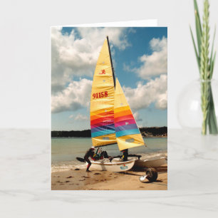 Learning to sail a Hobie catamaran Holiday Card