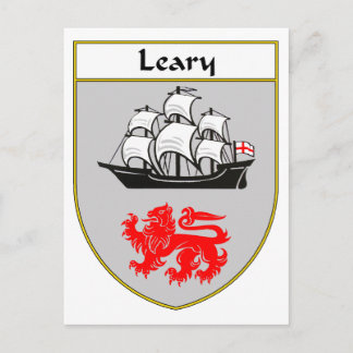 Leary Coat of Arms/Family Crest Postcard