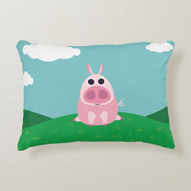 Leary the Pig Decorative Cushion (Front)
