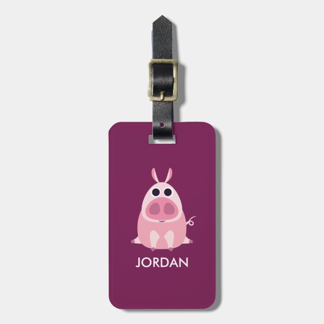 Leary the Pig Luggage Tag (Front Vertical)