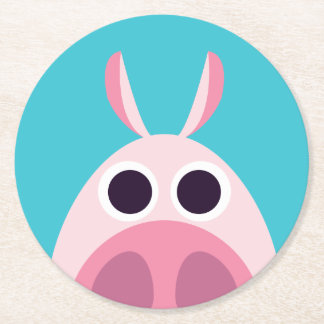 Leary the Pig Round Paper Coaster