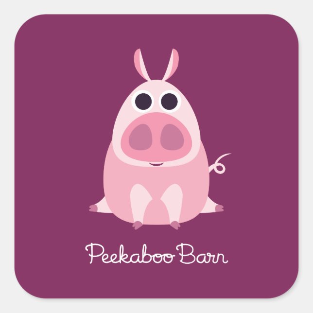 Leary the Pig Square Sticker (Front)