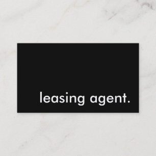 leasing agent. business card