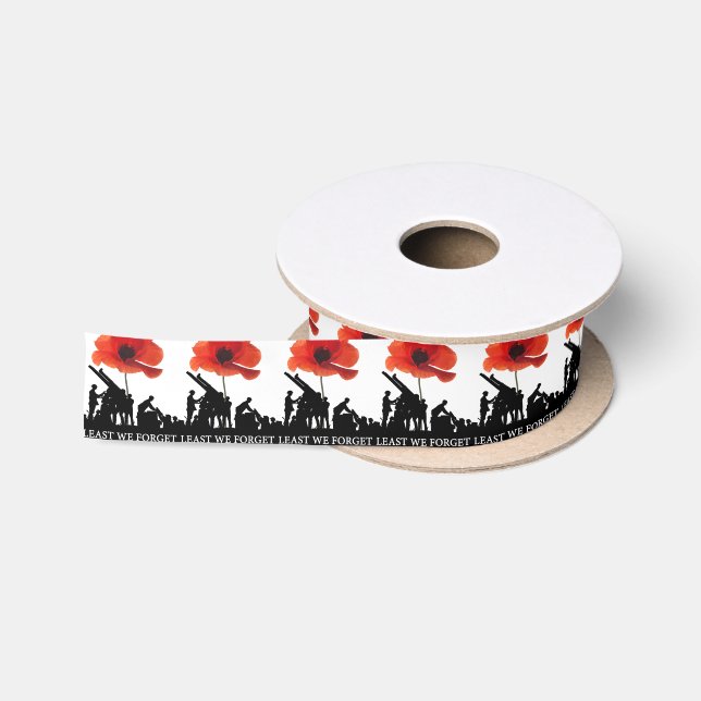 LEAST WE FORGET ARTILLERY SATIN RIBBON (Spool)