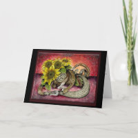 Leather 3rd year Wedding Anniversary gift card.