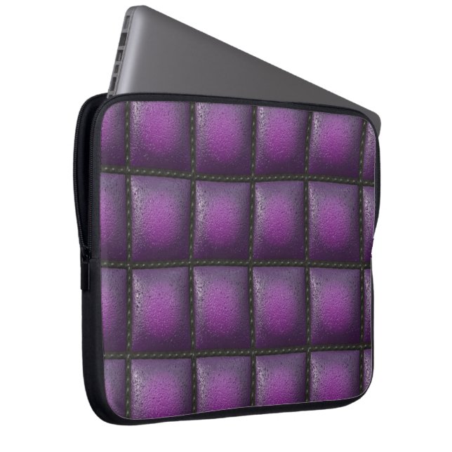 Leather Amethyst Star Ruby Lilac Stone Look Laptop Sleeve (Front Right)