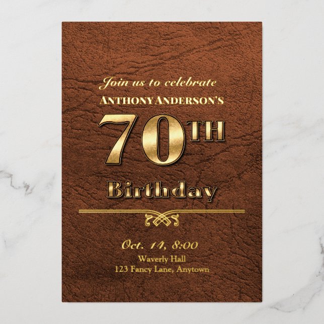 Leather and Gold 70th Birthday Party (Front)