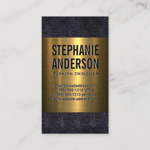 Leather and Gold Metallic Business Card