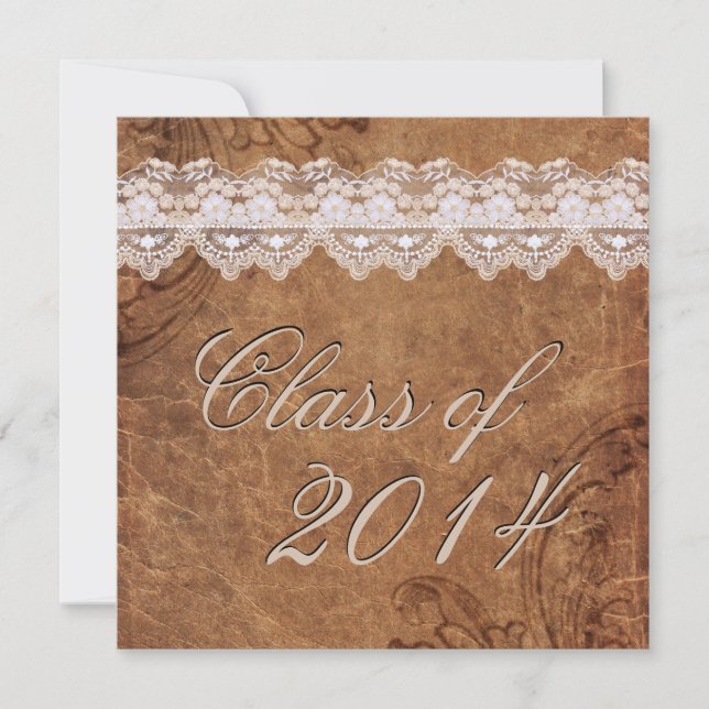 Leather and Lace Graduation Invite (Front)