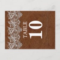 Leather and Lace Look Table Number Card