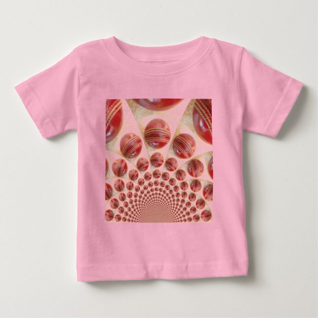 Leather Ball Rhythm Cricket Balls: Rhythmic Array Baby T-Shirt (Front)