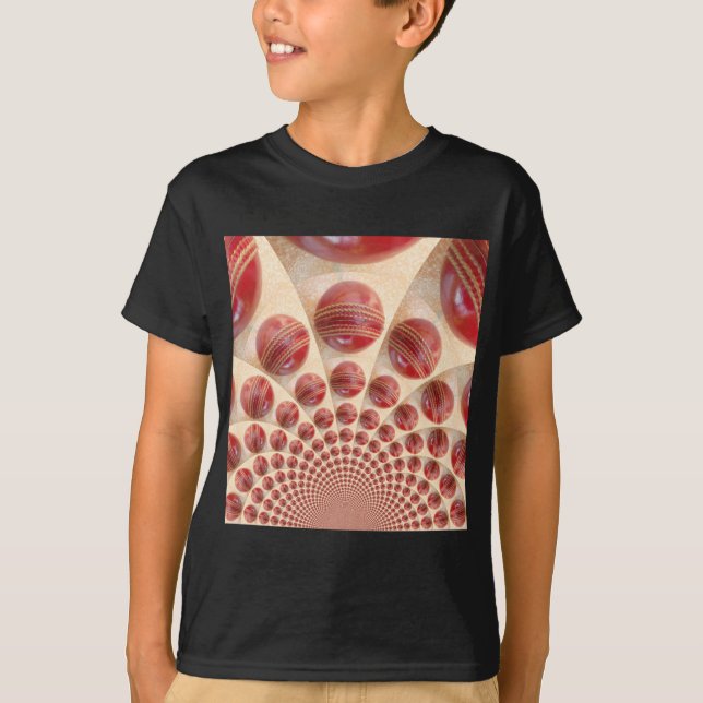 Leather Ball Rhythm Cricket Balls: Rhythmic Array T-Shirt (Front)