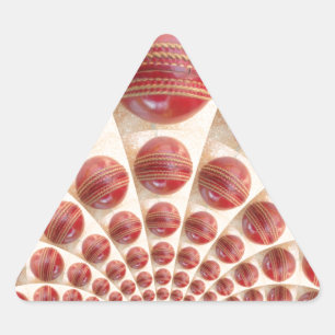 Leather Ball Rhythm Cricket Balls: Rhythmic Array Triangle Sticker