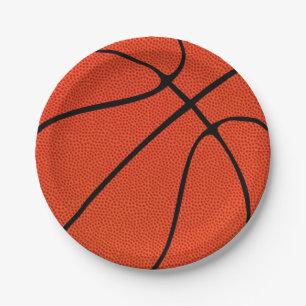 Leather Basketball Paper Plates
