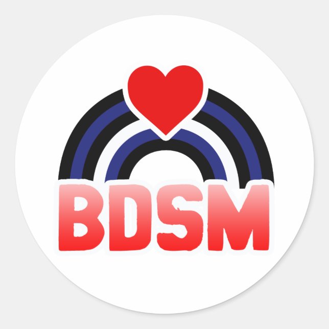 LEATHER / BD RAINBOW FLAG CLASSIC ROUND STICKER (Front)