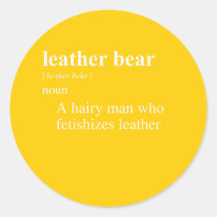 LEATHER BEAR DEFINITION CLASSIC ROUND STICKER