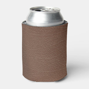 Leather Blue Tartan Fabric Crocodile Skin Can Cooler