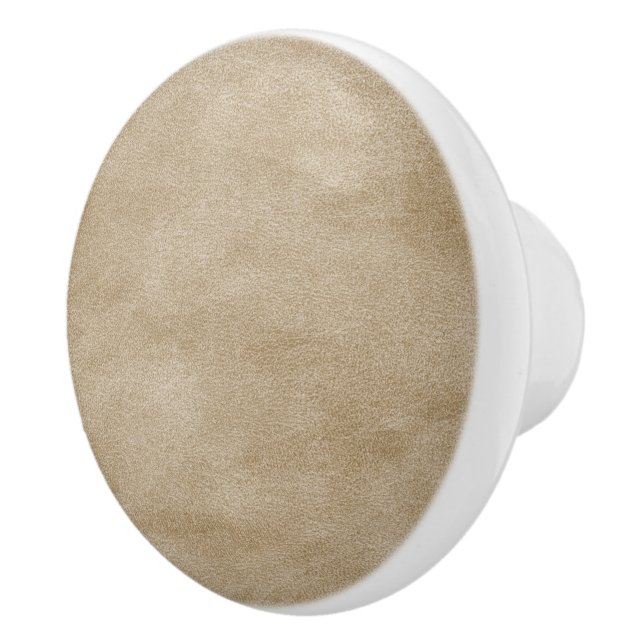 Leather Blue Tartan Fabric Crocodile Skin Ceramic Knob (Right)