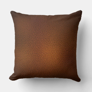 Leather Blue Tartan Fabric Crocodile Skin Cushion