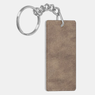 Leather Blue Tartan Fabric Crocodile Skin Key Ring