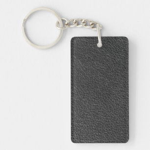Leather Blue Tartan Fabric Crocodile Skin Key Ring