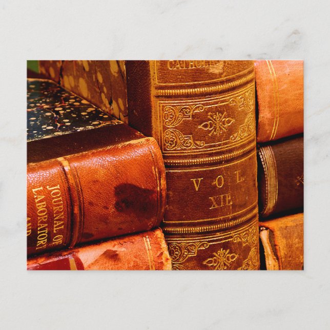 Leather Bound Books Postcard (Front)