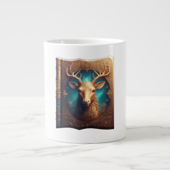 Leather Bound Copy Of A Deer Hunting Guide Large Coffee Mug (Front)