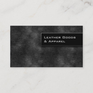 Leather Business Card Black Silver Grey