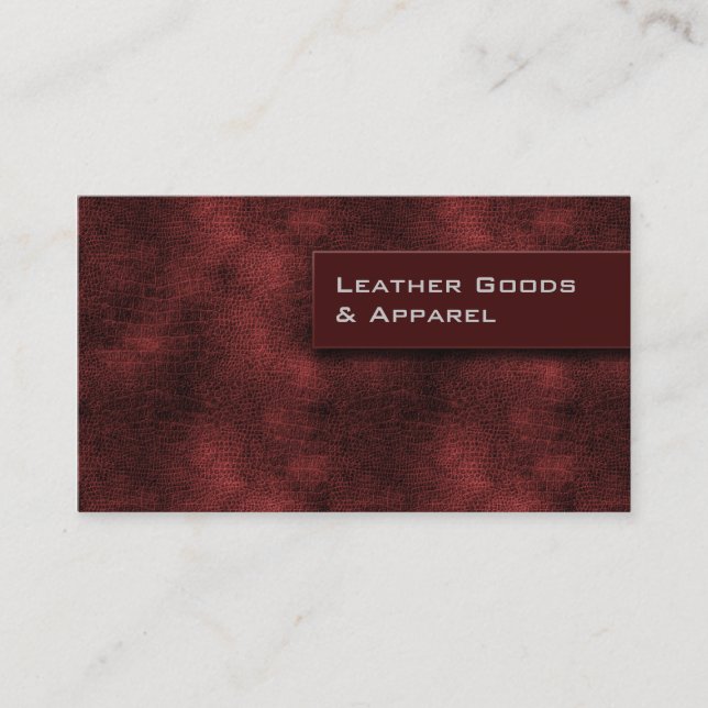 Leather Business Card Burgundy Red (Front)