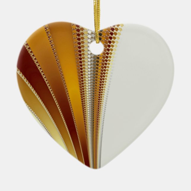 Leather Christmas Fractal Ceramic Tree Decoration (Front)