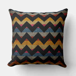 Leather Colourful Chevron Stripes #6 Cushion