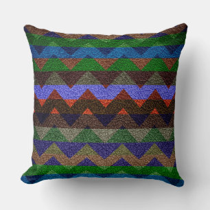 Leather Colourful Chevron Stripes Pattern #18 Cushion