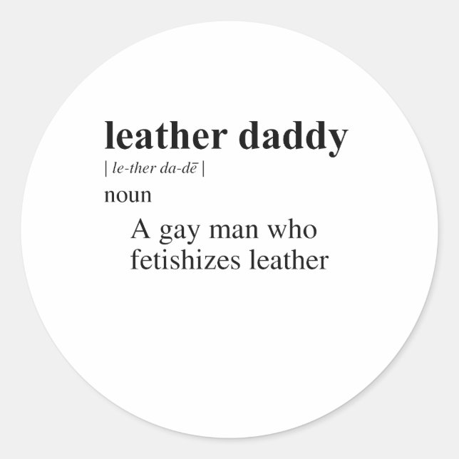 LEATHER DADDY CLASSIC ROUND STICKER (Front)