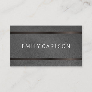 Leather Dark Metallic Trim Business Card