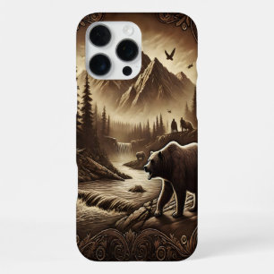 Leather Design Bear by River iPhone 16 Pro Max Case