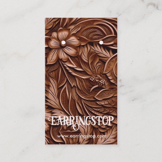 Leather Design Western Pattern Earring Cards (Front)
