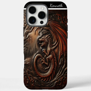 Leather Dragon's Peak iPhone 16 Pro Max Case