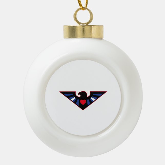 Leather Eagle Pride Ceramic Ball Christmas Ornament (Front)