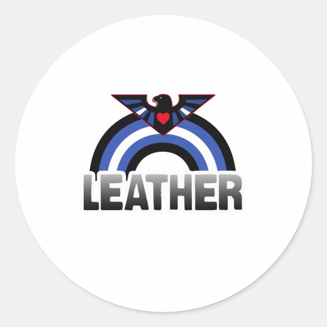 Leather Eagle Pride Classic Round Sticker (Front)