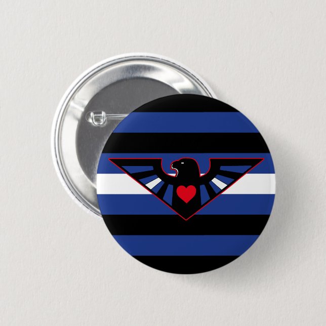 Leather Eagle Pride Flag 6 Cm Round Badge (Front & Back)