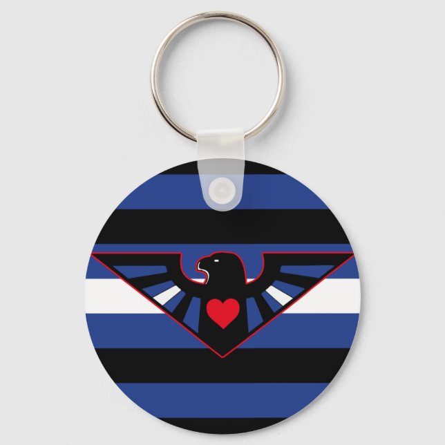 Leather Eagle Pride Flag Key Ring (Front)